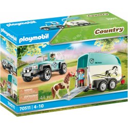 Playmobil 70511 - Samochód z przyczepą dla kucyka