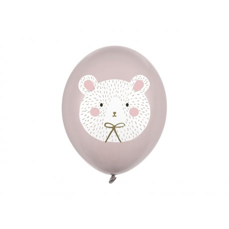 Balon lateksowy 30 cm - Miś - Pastel Warm Grey