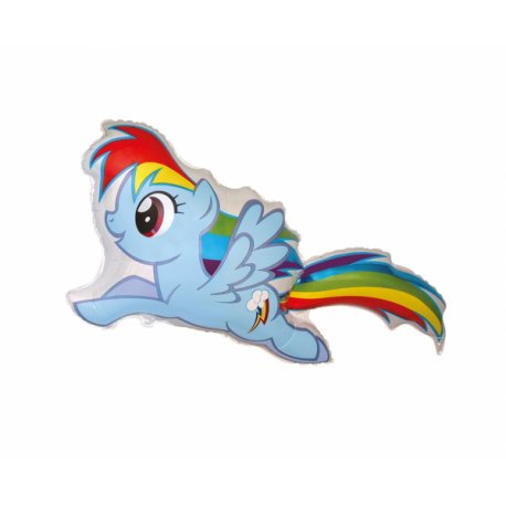 Kucyk Rainbow Dash - balon foliowy na hel lub powietrze - 53 x 102 cm