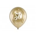 Balony Glossy - 50 lat - złote - 6 sztuk