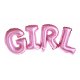 Balon foliowy GIRL (Dziewczynka) - różowy, meatlizowany