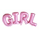 Balon foliowy GIRL (Dziewczynka) - różowy, metalizowany