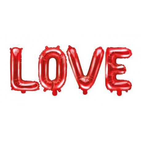 Balon foliowy LOVE - czerwony - 140 x 35 cm