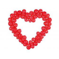 Girlanda z Balonów - Czerwone serce ze stelażem - 160 cm