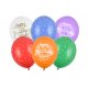 Zestaw kolorowych balonów urodzinowych - 6 sztuk - 30 cm