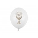 Balon biały 30cm, I Komunia Święta - IHS