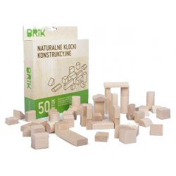 Klocki Drewniane 50szt BRIK- naturalne klocki z drewna bukowego