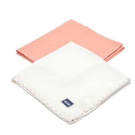 Biscuit Collection- Pieluszki 100 % cotton muslin - Papaya, Off White, La Millou