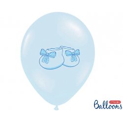 Balon 30 cm, Buciki - Niebieski pastelowy