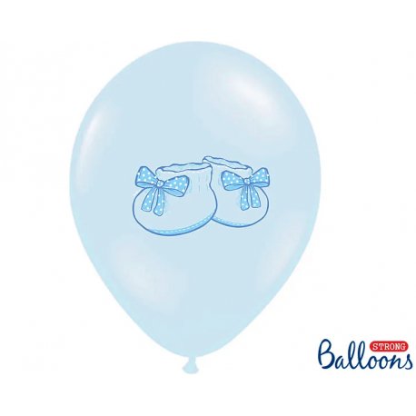 Balony 30 cm, Buciki - Niebieski pastelowy