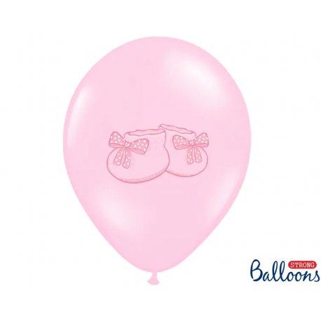 Balon 30 cm, Buciki - Różowy pastelowy