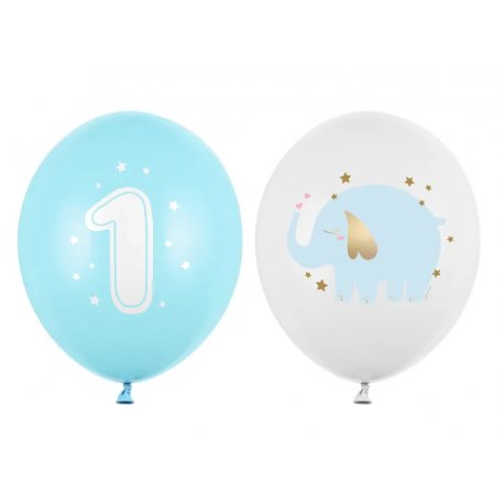 Balony na Pierwsze Urodziny Chłopca - Słonik - 30 cm