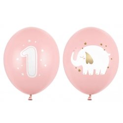 Balony na Pierwsze Urodziny Dziewcznki - Słonik - 30 cm
