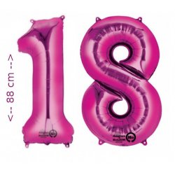 Balony na 18 urodziny, różowe, 88 cm