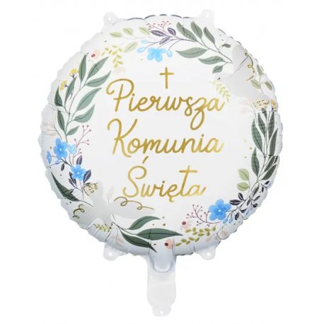 Balon foliowy "Pierwsza Komunia Święta" - 45 cm