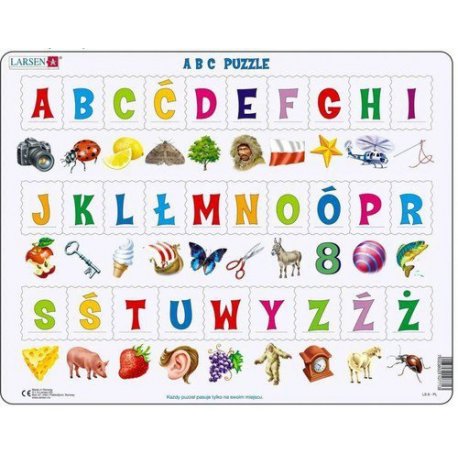 Larsen, puzzle edukacyjne, litery alfabetu