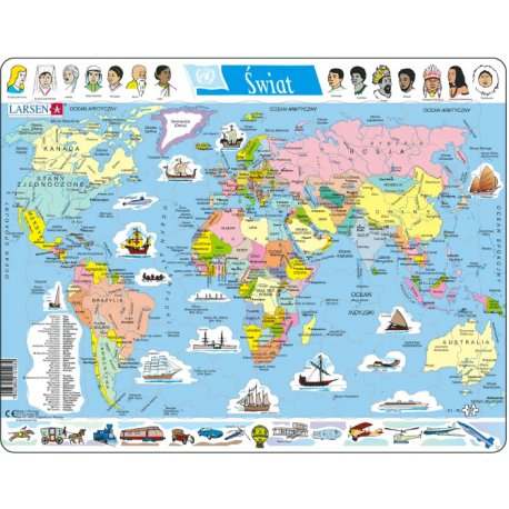 Larsen, puzzle edukacyjne, Mapa polityczna Świata