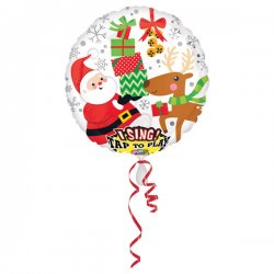 Balon Grający - Mikołaj z Reniferem - Jingle Bells