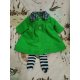 Ubranko dla lalki - Sukienka z zielonym płaszczykiem