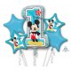 Amscan EAN 0026635343411 - Myszka Mickey - bukiet balonów na pierwsze urodziny