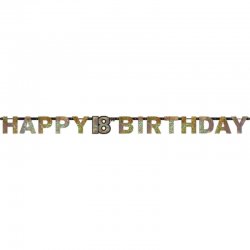 Girlanda na 18 Urodziny "Happy 18th Birthday" - 213 x 16.2 cm