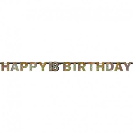 Girlanda na 18 Urodziny "Happy 18th Birthday" - 213 x 16.2 cm