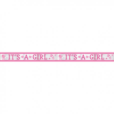 Baner Foliowy na Baby Shower "It's a Girl" 7.62 x 12.7 cm