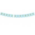 Baner (Girlanda) Happy Birthday , 15 x 175 cm - Jasny Niebieski