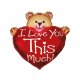 Balon foliowy - Miś z sercem - "I Love You This Much!" 95 cm