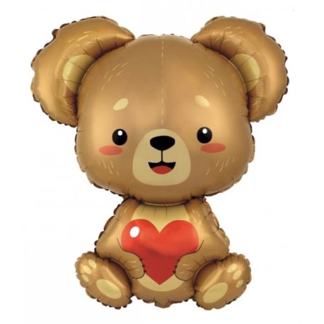 Balon foliowy - Miś z serduszkiem - Love Bear - 85 cm