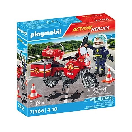 Playmobil 71466 - Motocykl straży pożarnej na miejscu wypadku