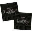 Serwetki "Happy Birthday" - Creme Noir - 20 szt, 33 x 33 cm