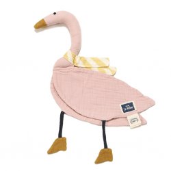 Muślinowa przytulanka Dou Dou, Swan, Powder Pink