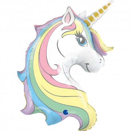 Balon Jednorożec Pastelowy - Macaron Unicorn Head - 99 cm