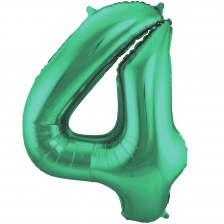 Balon cyfra 4, zielony metallic mat