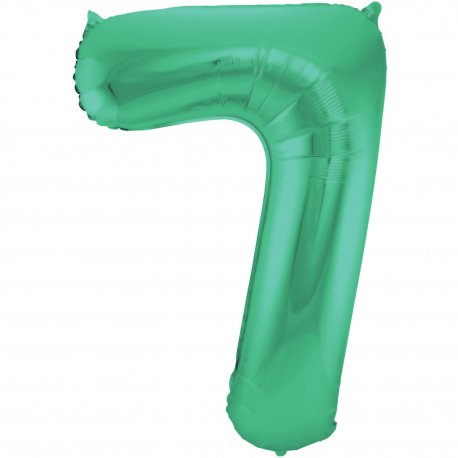 Balon cyfra 7, zielony metallic mat