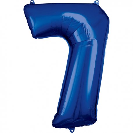 Balon foliowy, cyfra 7 niebieska 34 cale