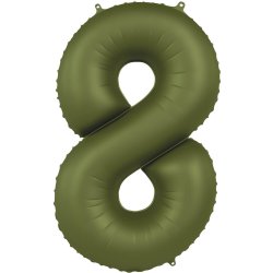 Balon Cyfra 8 - Olive Green - Ultra Matt - 86 cm