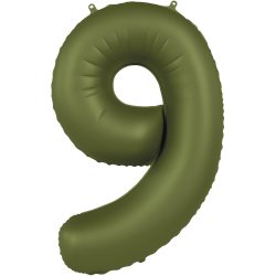 Balon Cyfra 9 - Olive Green - Ultra Matt - 86 cm