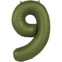Balon Cyfra 9 - Olive Green - Ultra Matt - 86 cm