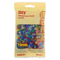 Hama 207-54 - mix brokatowy - 1000 koralików midi