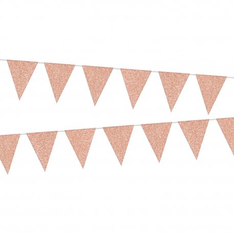 Girlanda Brokatowe Flagietki - Rose Gold - 6 metrów