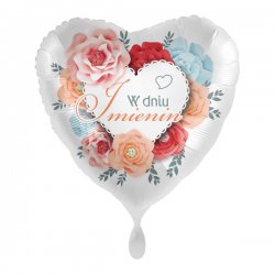 Balon na Imieniny - W dniu Imienin - Serce 18 cali