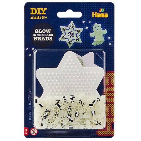 Hama 4191 - mały zestaw świecący w ciemności - gwiazdka / duszek