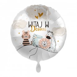 Balon na narodziny dziecka - Witaj w domu (Zwierzątka) - 45 cm