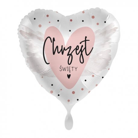 Balon Serce - Chrzest Święty - 43 cm