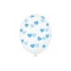 Balon lateksowy Crystal Clear 30 cm - Niebieskie serduszka