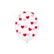 Balon lateksowy Crystal Clear 30 cm - Czerwone Serduszka