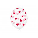 Balon lateksowy Crystal Clear 30 cm - Czerwone Serduszka