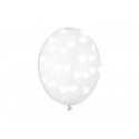 Balon lateksowy Crystal Clear 30 cm - Białe Serduszka